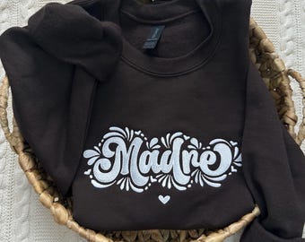 Sweat brodé Talavera Madre : cadeau pour maman d'inspiration mexicaine