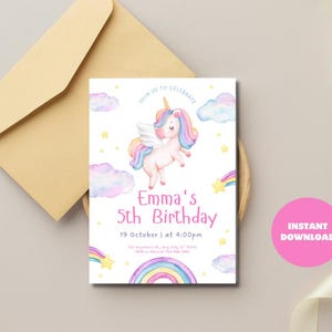 Unicorn Birthday Invitation