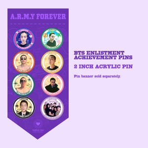 BTS Military Enlistment Achievement Pins