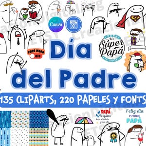 Mega Bundle Father's Day Father Day Dad Fathers Meme Funny Cliparts Papers Fonts Papers Cartoon PNG CANVA digital Download