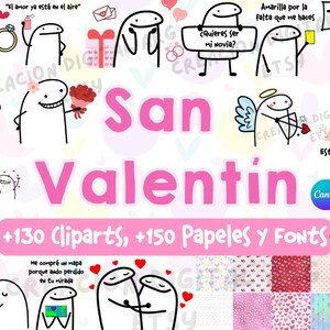 Mega Bundle San Valentín Valentines Day Love Amor Meme Funny Cliparts Papers Fonts Papeles Caricatura PNG CANVA digital download descarga
