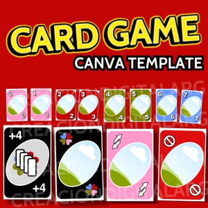 Customizable Playing Card Template Printable Game Cards for CANVA Templates Personalized Card Design Instant Digital Download With Card Box