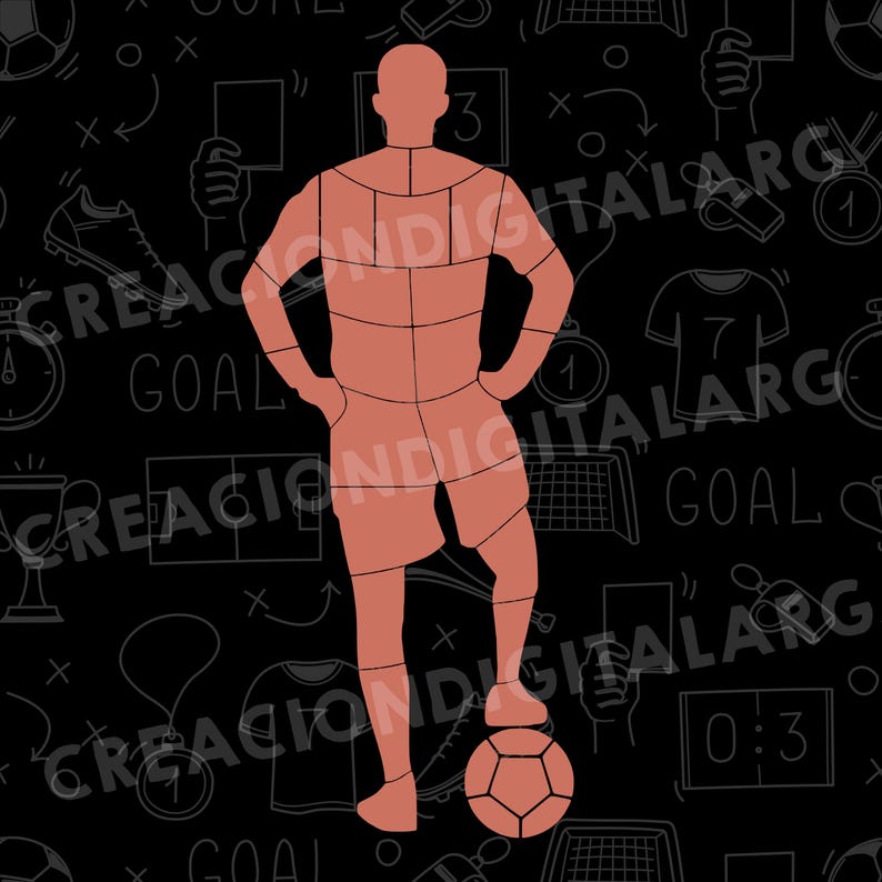 Soccer Player Photo Collage Canva Frames, 10 Football Frames For Canva, Sports Team Gift Custom Poster, Coach Present, Drag & Drop Digital image 8