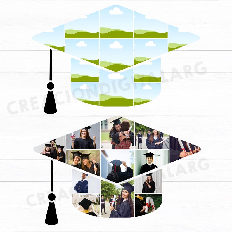 Graduation 8 Photo Collage Bundle for Canva, Class Graduation Templates ...