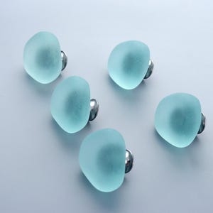 Light Blue Cabinet Pull – Frosted Drawer Handle, Modern Minimalist Knob, Soft Color Furniture Hardware, Home DIY Accessories