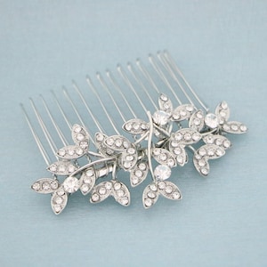 Wedding hair piece comb Side bridal headpiece Wedding hair accessories for bun Gold Bridal hair comb Rhinestone Bridal comb Rose gold comb
