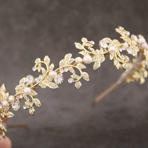 bridal rhinestone headband wedding pearl tiara bridal crowns and tiaras boho wedding headband pearl wedding crown Bridal headband Crystal
