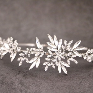 rose gold bridal hair band silver wedding rhinestone wedding crown wedding tiara silver Wedding headband Crystal headband Bridal headband