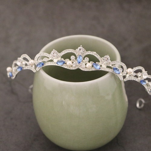 Sapphire Wedding Tiara Blue Bridal Hair Accessories Tiara  display picture 3