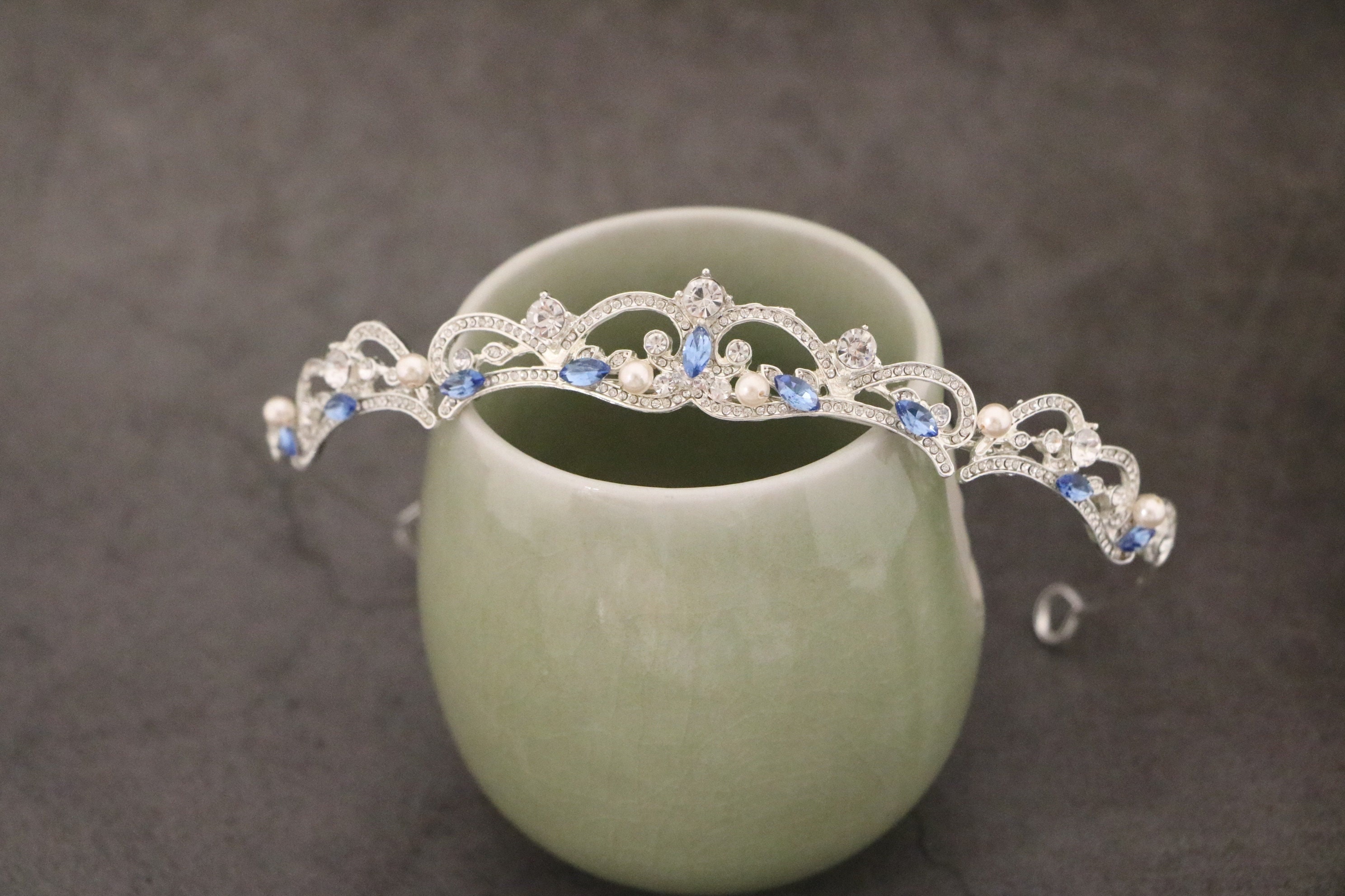 Sapphire Wedding tiara Blue Bridal Hair Accessories tiara
