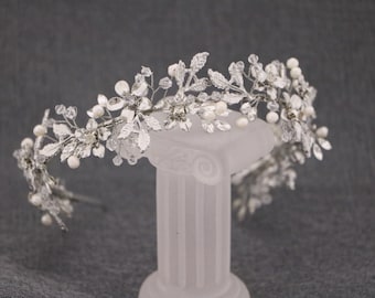 Bridal crown headband Crystal Vine Bridal Headband Crystal rhinestone wedding headband wedding headband headpiece Silver Crystal Headband