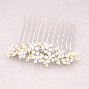 Gold Wedding comb Side bridal headpiece Wedding hair accessories Bridal hair jewelry Wedding hair piece Bridal hair comb Rose gold Hair comb