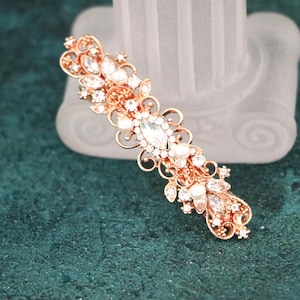 Gold veil clip Wedding barrette headpiece Wedding hair jewelry Bridal hair clip Silver Bridal barrette hair piece Wedding hair jewelry Boho