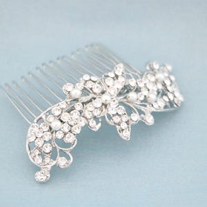 Silber Strass Brautkamm: Süßwasserperle Hochzeit Haarteil Kristall Braut Haarkamm Hochzeit Haarschmuck Braut Kopfschmuck Braut