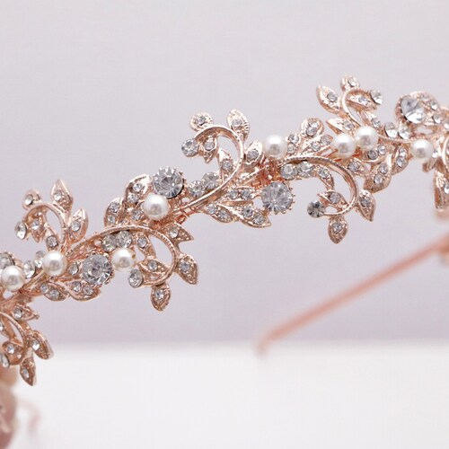Bridal Rhinestone Headband Veil Simple Wedding Headband Silver Bridal Headband Wedding Hair Tiara Headband Bridal Tiara Crown Headpiece Boho main image 2