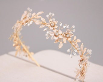 wedding hair head band wedding crown silver Bridal headband Crystal Wedding tiara crown Rose gold Bridal hair jewelry Gold Wedding headband