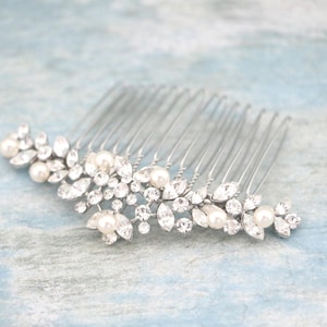 Gold veil comb Silver Wedding hair accessories for bun Rose gold Wedding hair comb updo Silver Bridal hair comb Rhinestone Wedding comb Boho