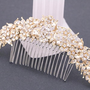 Wedding hair comb Large Wedding comb updo Wedding headpiece Rose gold Bridal hair comb Wedding hair accessories for bun Bridesmaid hairpiece