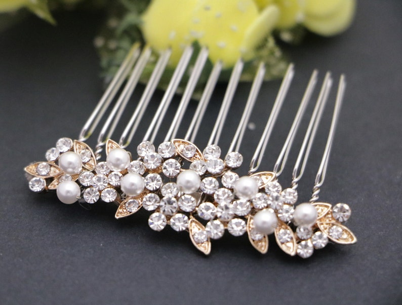bridal comb small wedding hair comb pearl hair pins Wedding hair accessories Boho hair pins Rhinestone hair pins Wedding hair comb Bridal