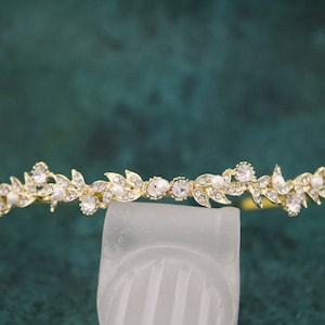 wedding headband pearl Simple headband Small or Large Bridal headband Rhinestone headband Crystal hair band Wedding tiara Silver Headband image 1