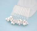 Crystal bridal comb Wedding hair piece side Bridal hair comb Pearl headpiece Wedding hair comb Rhinestone hair jewelry Wedding comb Gold pin