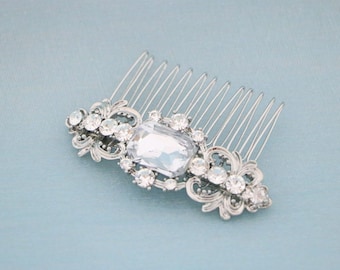 Side Bridal Hair comb Crystal Bridal Hair Accessories Silver Wedding hair comb Bridal hair piece Wedding hair jewelry Bridal hair accessory