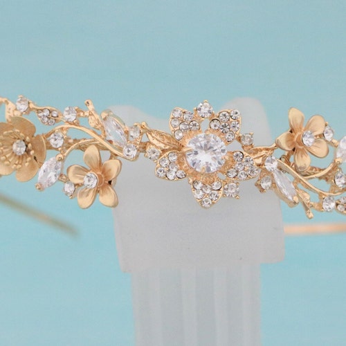 Side Wedding headband Rose buy gold Bridal hair band Crystal headband Rhinestone headband Wedding hair jewelry headband Boho headband Rose gold