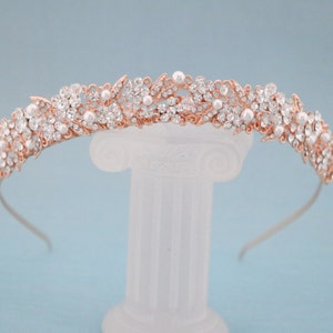 Pearl tiara Rose gold Wedding tiara Bridal hair jewelry tiara Wedding headband Gold Rhinestone tiara Silver Bridal tiara Wedding headpiece