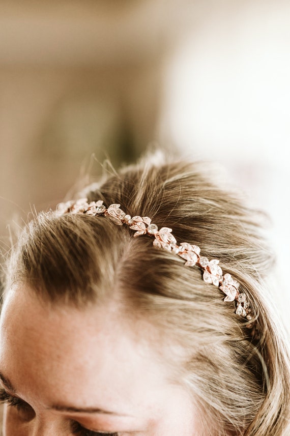 Gold Crystal Floral Bridal Headband | Rhinestone Wedding / Prom Hair Accessory Amazon.com : Kercisbeauty Wedding Bridal Bridesmaids Flower  main image 3
