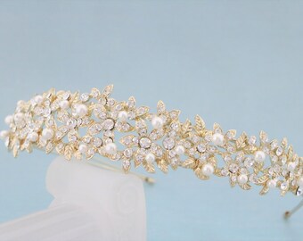 Gold Wedding headband Rhinestone hair headband Wedding hair jewelry Bridal tiara headband Wedding hair tiara Bridal headband Silver headband