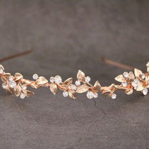 Rose gold Wedding headband Crystal Bridal headband Silver Wedding hair jewelry Crystal Tiara crown Rhinestone headband Simple headband Boho