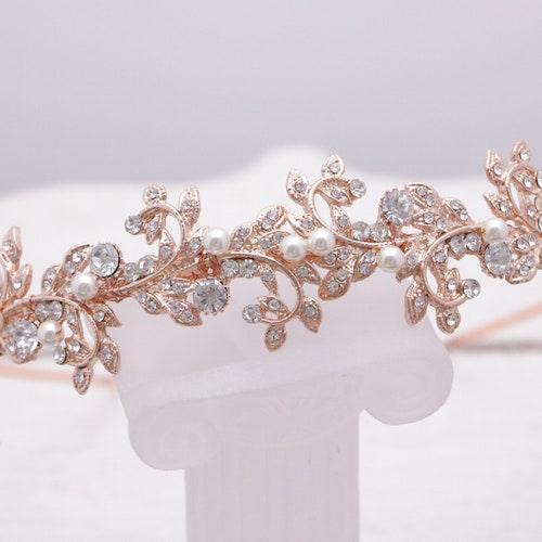 Bridal Rhinestone Headband Veil Simple Wedding Headband Silver Bridal Headband Wedding Hair Tiara Headband Bridal Tiara Crown Headpiece Boho main image 3