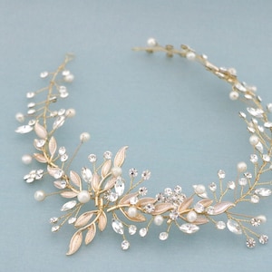 Bandeau de mariage Bandeau de mariée latéral Pièce de cheveux de mariage Bijoux de cheveux de mariée Diadème de mariage Bandeau de mariée Diadème en strass