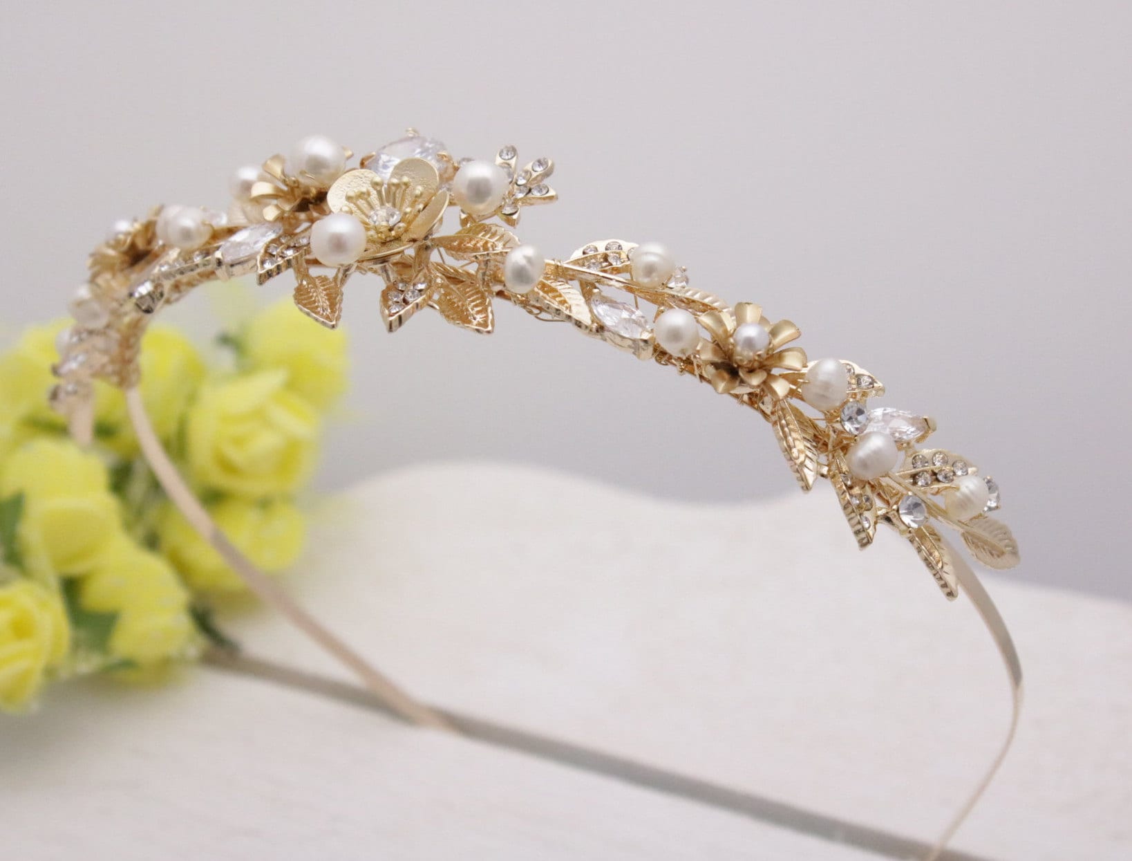 Fascia Da Sposa Decorata Con Strass Per Eleganti Tiare Da Matrimonio - Foto 2