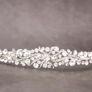 rhinestone headband for wedding Flower Crown Bridal Floral Headpiece wedding headband Pearl headband Crystal tiara Simple Bridal headband