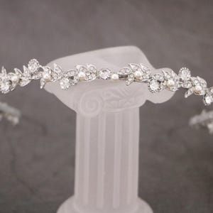 bridal crowns and tiaras Silver wedding headband pearl and crystal headband Simple Wedding tiara Bridal hair jewelry Wedding headband Gold