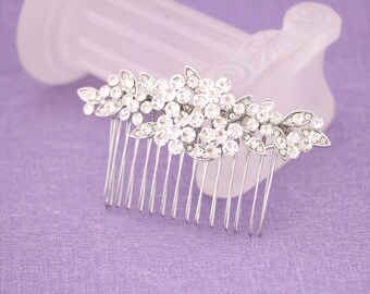 Silver Rhinestone Bridal Hair Comb – Wedding Side Accessory Gold veil comb Wedding hair jewelry Bridal hair clip Wedding comb Side hair comb