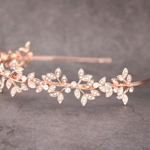 bandeau de mariage bandeau diadème de mariage en or rose bandeau strass bandeau en cristal bandeau de mariée or cheveux de mariage cown diadème de mariée