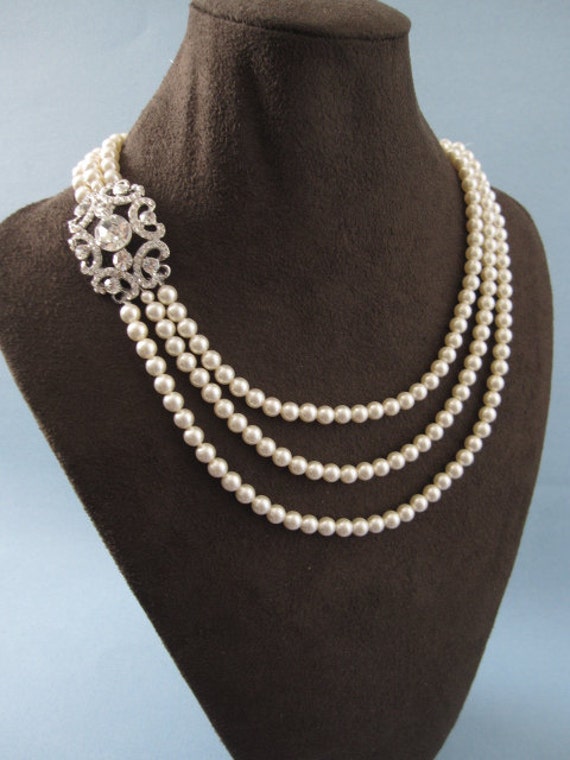 Items similar to bridal necklace bridal jewelry wedding necklace ...