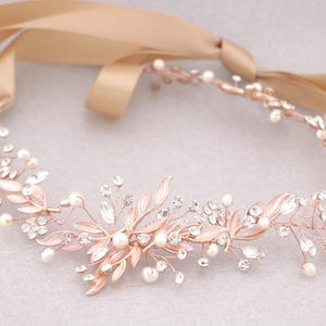 Pièce de cheveux bohème ruban bandeau de mariage vigne de cheveux d&#39;or perle et cristal de vigne de cheveux strass bandeau de mariage argent bandeau de mariée diadème