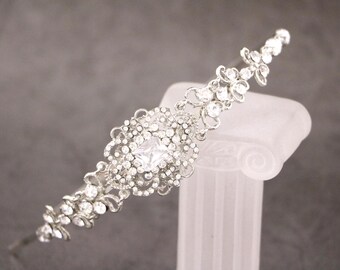Silber Kristall Braut Stirnband Strass Tiara Hochzeit Haarschmuck Braut Haarschmuck Tiara Side Hochzeit Stirnband Braut Haarteil Tiara