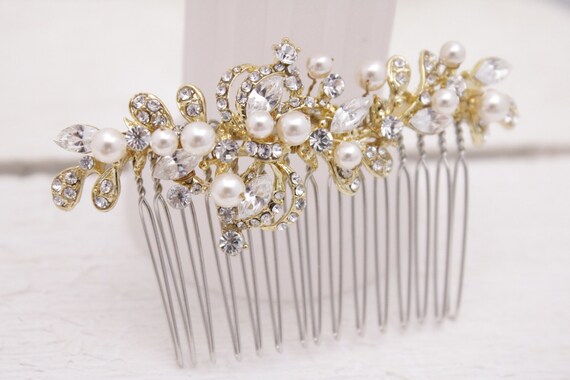 Bridal Headpiece Vintage Style Wedding Hair Comb Pearl Hair Etsy