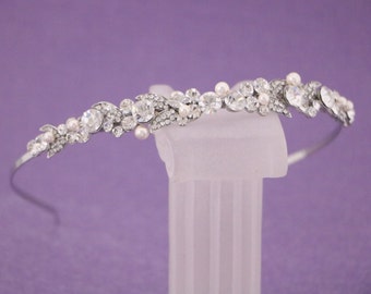 Small Rhinestone headband Wedding headpiece headband Crystal hair headband Wedding tiara headband Bridal hair jewelry headband Wedding tiara