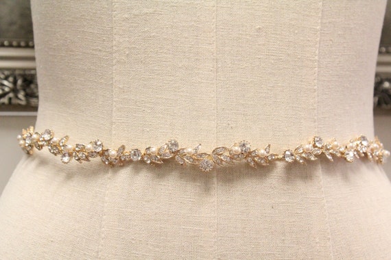 green emerald velvet dress Gold Bridal Sash