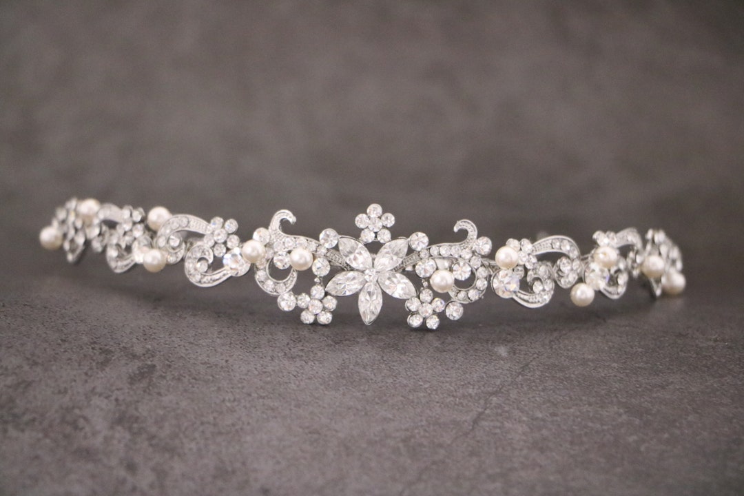 New! Kate Rose Gold Rhinestone Hat Band main image 1