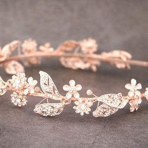 Wedding Hair Wreaths & Tiaras bridal headband crown rose gold bridal crown Gold Wedding headband Silver Wedding tiara Rhinestone headband