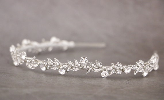 Simple Wedding Headband Crystal Hair Band Silver Bridal  display picture 1