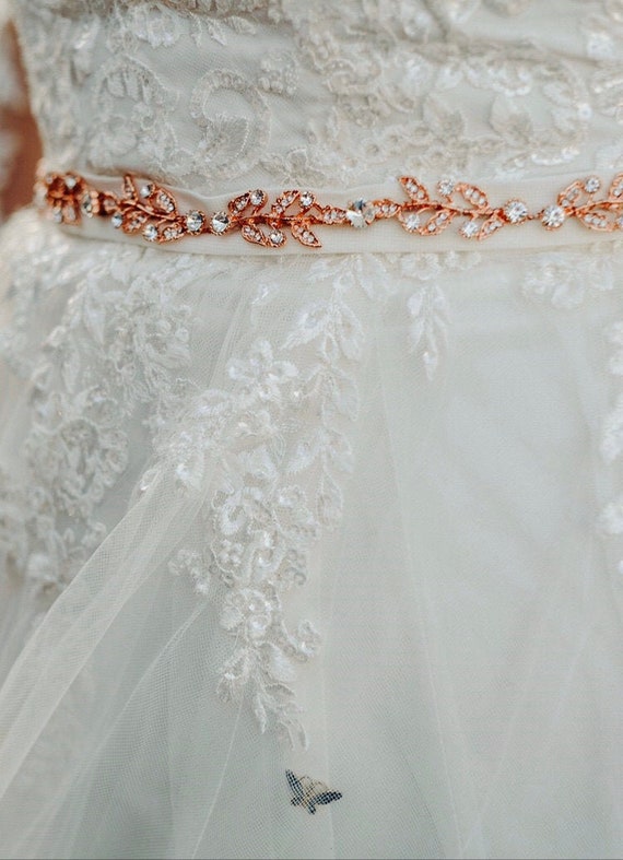 gold belt for wedding dress Gold Star Bridal Sash, Crystals Pearl Wedding Sash,Skinny Bridal Sash, AlineBridal