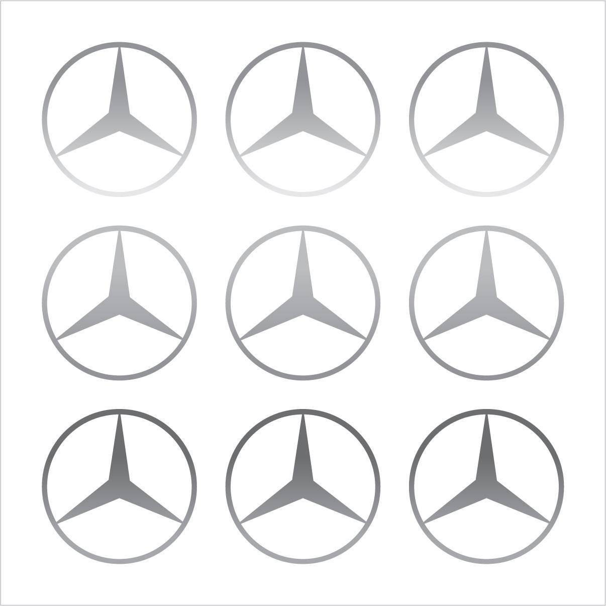 Mercedez Sticker Mercedes Logo Vinyl Decals - Set of 6 Waterproof Car Stickers - Etsy