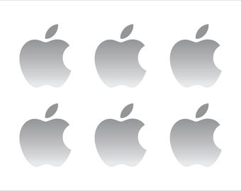 Apple Logo Vinyl Decals: Mini Stickers for Car, Phone, Laptop - Set of 6